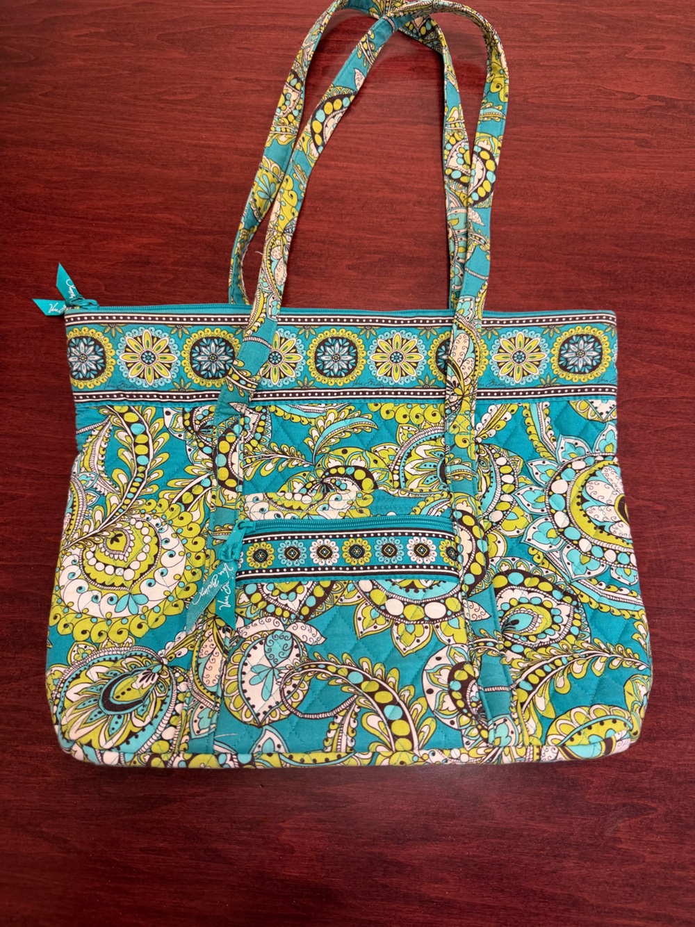Vera Bradley Teal and lime green tote